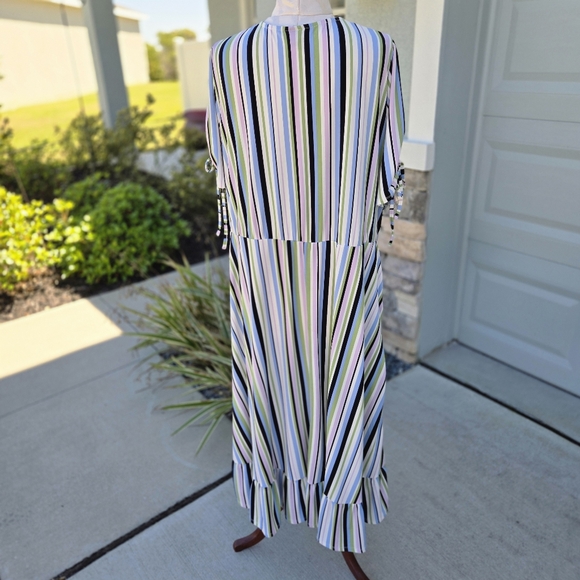 Torrid Stripe A-line Midi Wrap Dress, Size 3X - Picture 10 of 13